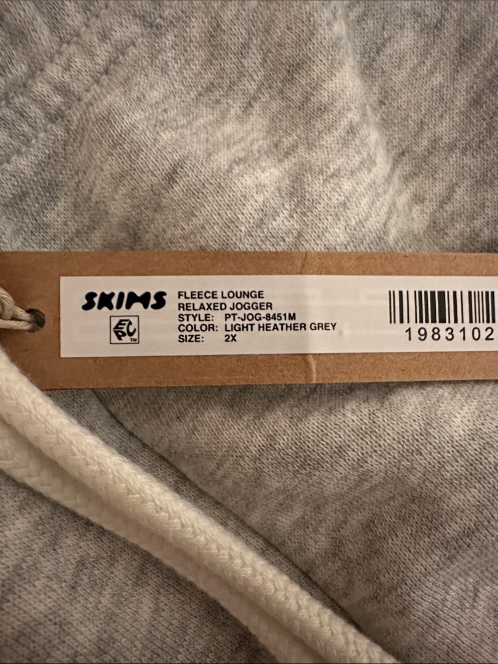 SKIMS Men’s Fleece Lounge Relaxed Fleece Joggers with Pockets NWT - Picture 2 of 3